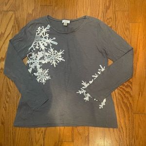 Loft Snowflake Long Sleeve Tee